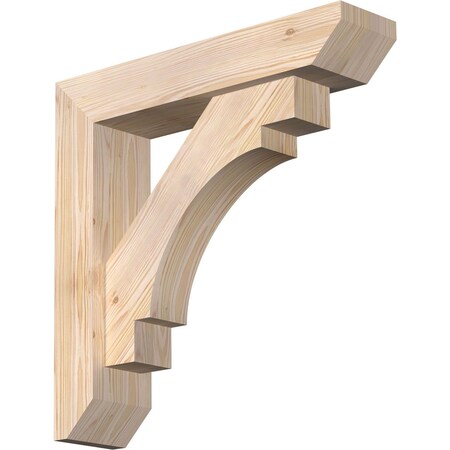 Ekena Millwork Merced Slat Smooth Bracket w/ Offset Brace, Douglas Fir, 5 1/2"W x 24"D x 24"H BKT0604X24X24MRC06SDF